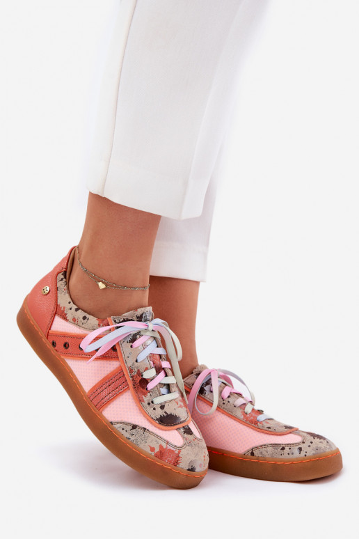 Peau Chaussures modèle baskets Féminin Il fautciejka 06840-18 couleur orange Peau Chaussures modèle baskets Féminin Il fautciejka 06840-18 couleur orange