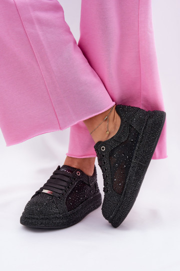 Décoré Chaussures modèle baskets avec une plateforme GOE NN2N4021 couleur noire