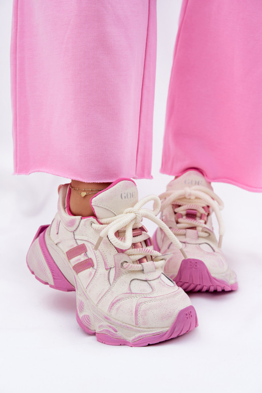 Peau Chaussures modèle baskets Féminin GOE RR2N4038 couleur rose Peau Chaussures modèle baskets Féminin GOE RR2N4038 couleur rose