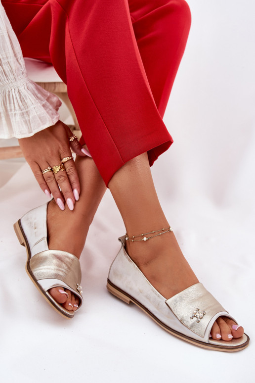 Peau Style élégant BallerinesOdkrytymi Palcami Zazoo 1865 couleur dorée Przecierany Peau Style élégant BallerinesOdkrytymi Palcami Zazoo 1865 couleur dorée Przecierany