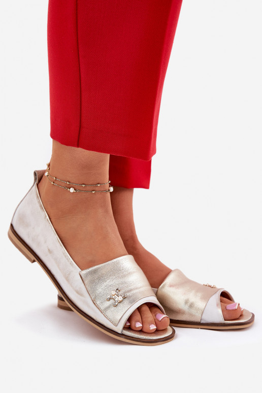 Peau Style élégant BallerinesOdkrytymi Palcami Zazoo 1865 couleur dorée Przecierany Peau Style élégant BallerinesOdkrytymi Palcami Zazoo 1865 couleur dorée Przecierany