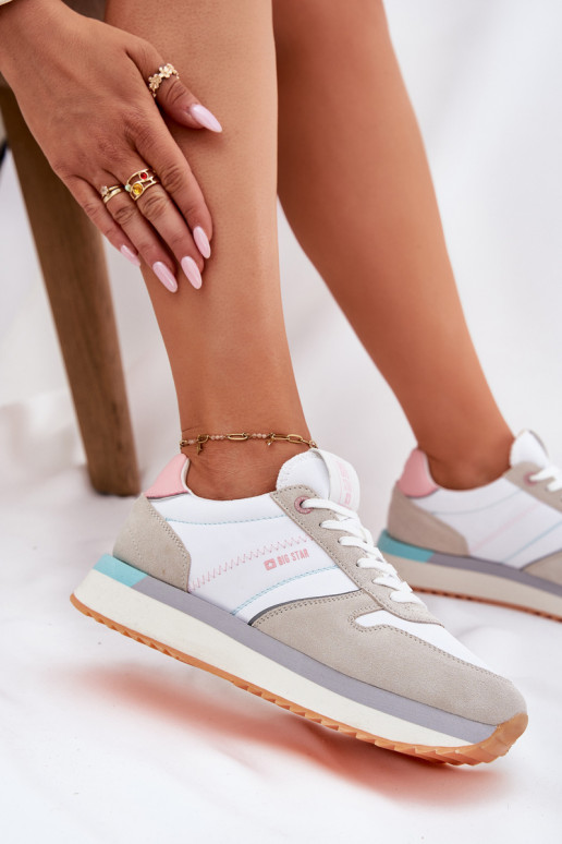 en daim Chaussures modèle baskets Féminin Big Star RR274A047 HI-POLY SYSTEM beige-couleur blanche en daim Chaussures modèle baskets Féminin Big Star RR274A047 HI-POLY SYSTEM beige-couleur blanche