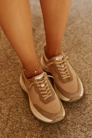 en daim Chaussures modèle baskets Féminin avec une plateforme Big Star RR274A345 HI-POLY SYSTEM beige 2