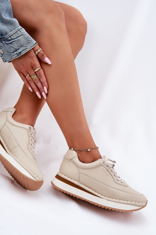 Peau Chaussures modèle baskets Féminin avec une plateforme Big Star RR274A334 beige Peau Chaussures modèle baskets Féminin avec une plateforme Big Star RR274A334 beige