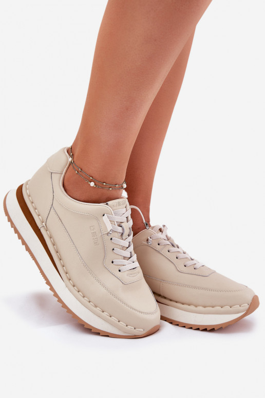 Peau Chaussures modèle baskets Féminin avec une plateforme Big Star RR274A334 beige Peau Chaussures modèle baskets Féminin avec une plateforme Big Star RR274A334 beige