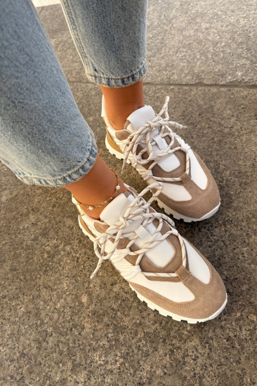 Peau chaussures Chaussures modèle baskets Féminin Artiker 56C1738 beige-couleur dorée Peau chaussures Chaussures modèle baskets Féminin Artiker 56C1738 beige-couleur dorée