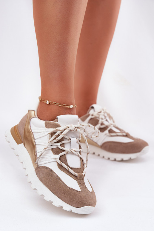 Peau chaussures Chaussures modèle baskets Féminin Artiker 56C1738 beige-couleur dorée Peau chaussures Chaussures modèle baskets Féminin Artiker 56C1738 beige-couleur dorée