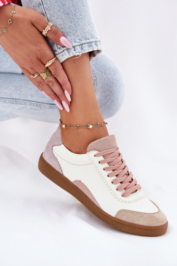 Baskets en cuir pour femmes Zazoo N1220 blanches