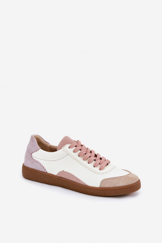 Peau Chaussures modèle baskets Féminin Zazoo N1220 couleur blanche Peau Chaussures modèle baskets Féminin Zazoo N1220 couleur blanche