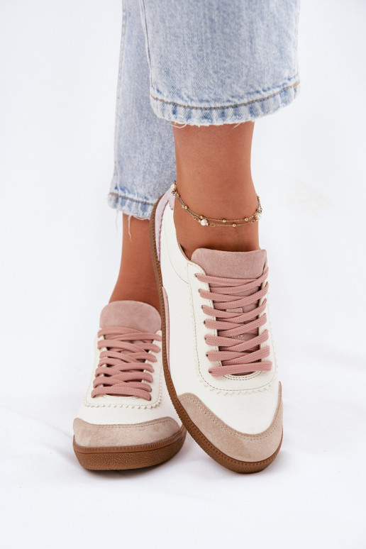 Peau Chaussures modèle baskets Féminin Zazoo N1220 couleur blanche Peau Chaussures modèle baskets Féminin Zazoo N1220 couleur blanche