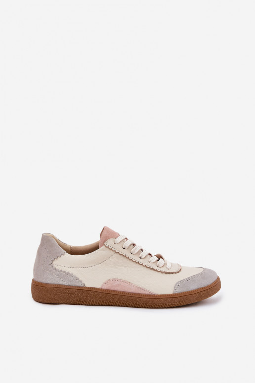 Peau Chaussures modèle baskets Féminin Zazoo N1220 beige Peau Chaussures modèle baskets Féminin Zazoo N1220 beige