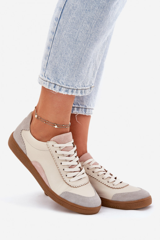 Peau Chaussures modèle baskets Féminin Zazoo N1220 beige Peau Chaussures modèle baskets Féminin Zazoo N1220 beige