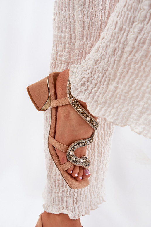 Sandales à talons hauts pour femme aux yeux brillants Artiker 56C1374 beige Sandales à talons hauts pour femme aux yeux brillants Artiker 56C1374 beige