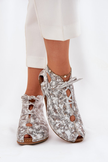 À motifs Peau Bottes Il fautciejka 03426-46 Blanc-beige 2