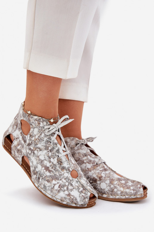 À motifs Peau Bottes Il fautciejka 03426-46 Blanc-beige À motifs Peau Bottes Il fautciejka 03426-46 Blanc-beige