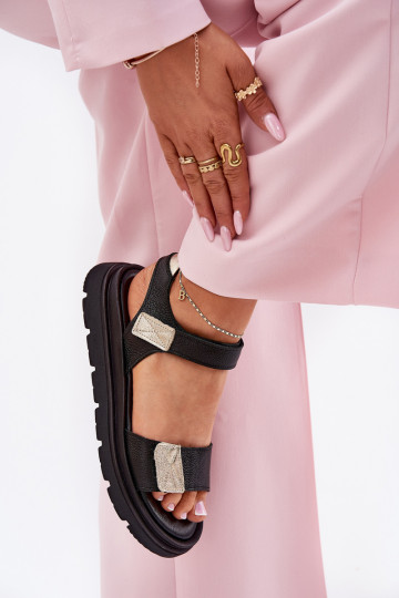 Sandales pour femmes avec plateforme Zazoo 40443 couleur noire