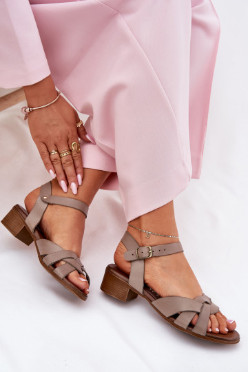 Sandales pour femmes avec talon délicat Zazoo 40372 couleur sable