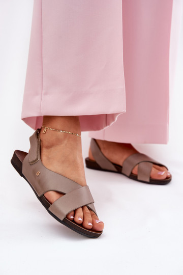 Sandales pour femmes avec attaches adhésives Zazoo 40141 beige