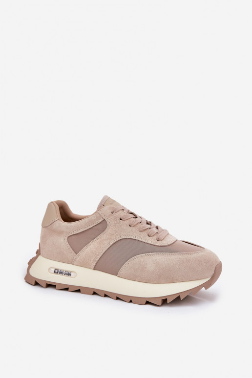 en daim Chaussures modèle baskets avec une plateforme Féminin Big Star RR274897 HI-POLY SYSTEM beige
