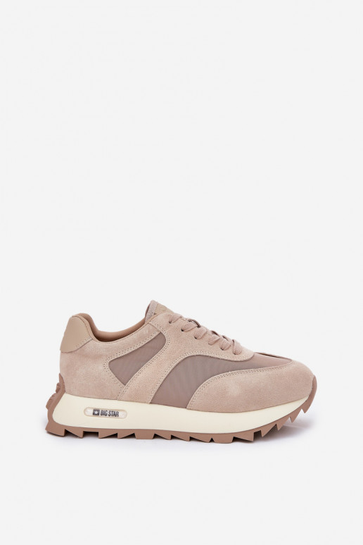 en daim Chaussures modèle baskets avec une plateforme Féminin Big Star RR274897 HI-POLY SYSTEM beige