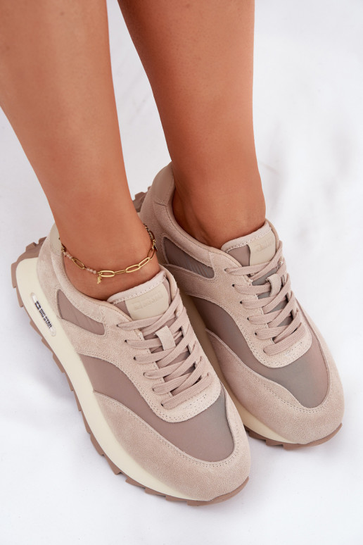 en daim Chaussures modèle baskets avec une plateforme Féminin Big Star RR274897 HI-POLY SYSTEM beige