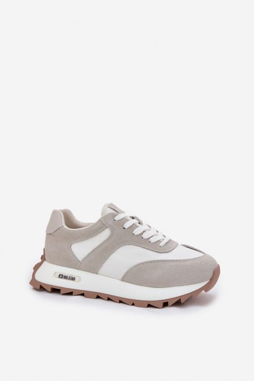 en daim Chaussures modèle baskets avec une plateforme Féminin Big Star RR274896 HI-POLY SYSTEM Blanc-couleur grise en daim Chaussures modèle baskets avec une plateforme Féminin Big Star RR274896 HI-POLY SYSTEM Blanc-couleur grise