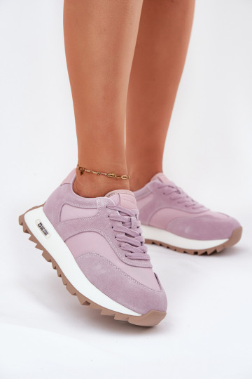 en daim Chaussures modèle baskets avec une plateforme Féminin Big Star RR274900 HI-POLY SYSTEM Couleur violette 2