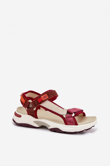 Sandales pour femmes avec fermetures autocollantes D.Franklin DFSH406003 couleur bordeaux 2