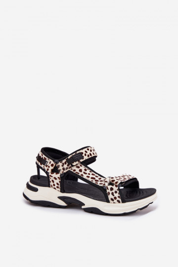 Sandales pour femmes avec attaches adhésives D.Franklin DFSH406002 Noir et-beige 2