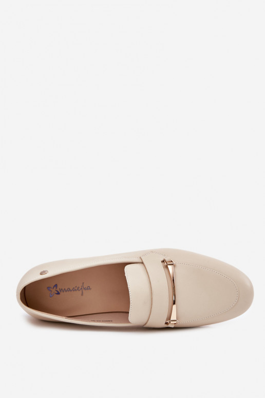 Peau chaussures mocassins pour femmes Il fautciejka K6809-04 beige Peau chaussures mocassins pour femmes Il fautciejka K6809-04 beige