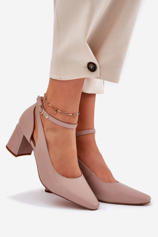 Peau Chaussures avec des talons Il fautciejka K6816-04 beige Peau Chaussures avec des talons Il fautciejka K6816-04 beige
