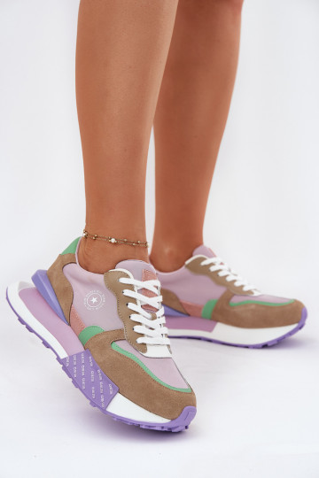 en daim Chaussures modèle baskets Féminin avec une plateforme Big Star RR274815 HI-POLY SYSTEM couleur rose 2