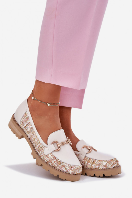 Peau mocassins pour femmes Ze couleur doréem Detalem Laura Messi 2938 couleur ivoire Peau mocassins pour femmes Ze couleur doréem Detalem Laura Messi 2938 couleur ivoire