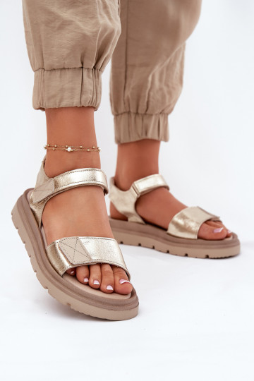 Sandales pour femmes Féminin avec une plateforme Zazoo 40443 couleur dorée 2