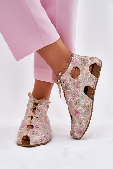 À motifs Peau Bottes Il fautciejka 03426-48 beige 2