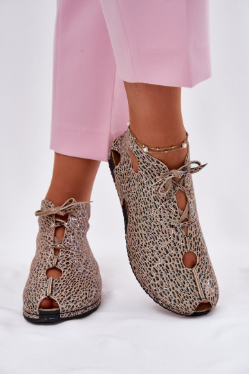 Bottines en cuir à motifs Tai turiciejka 03426-49 avec motifs de fourrure léopard