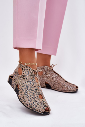 Bottines en cuir à motifs Tai turiciejka 03426-49 avec motifs de fourrure léopard 2