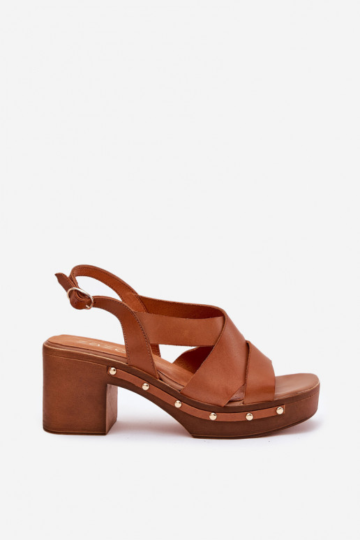 Sandales à talons pour femmes Zazoo 1081 marron