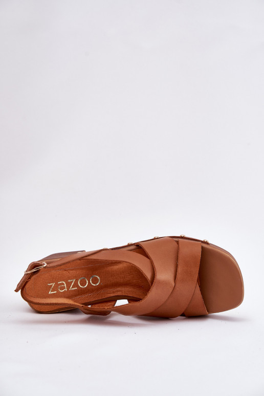 Sandales à talons pour femmes Zazoo 1081 marron