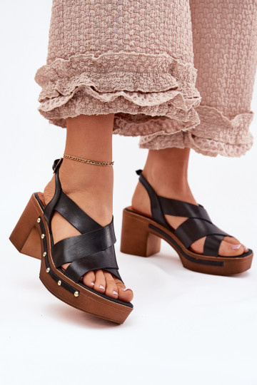 Sandales à talons pour femmes Zazoo 1081 couleur noire 2