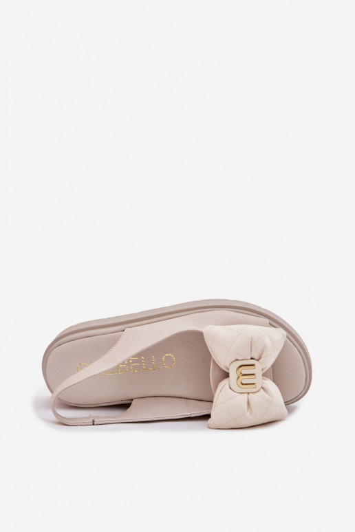 Sandales pour femmes Féminin avec une plateforme avec des rubans CheBello 4641 beige