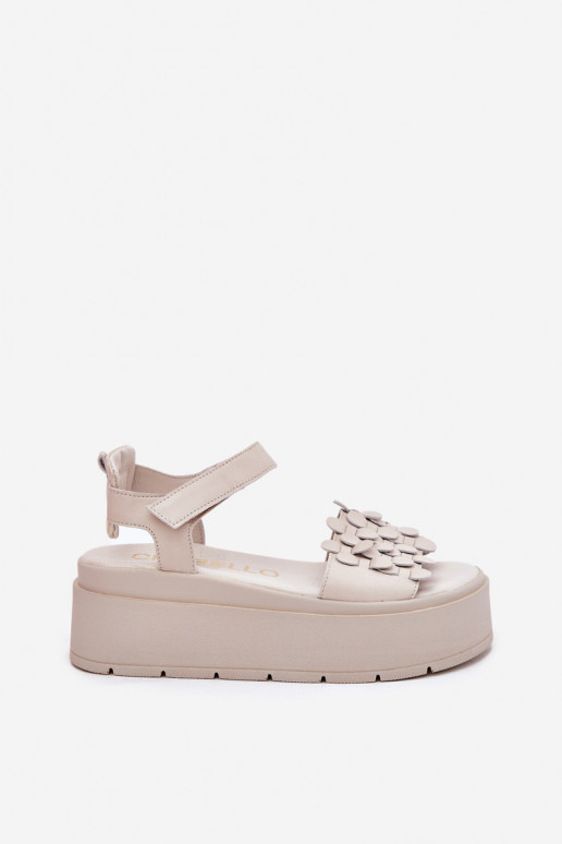 Sandales pour femmes Féminin avec une plateforme CheBello 4701 beige Sandales pour femmes Féminin avec une plateforme CheBello 4701 beige