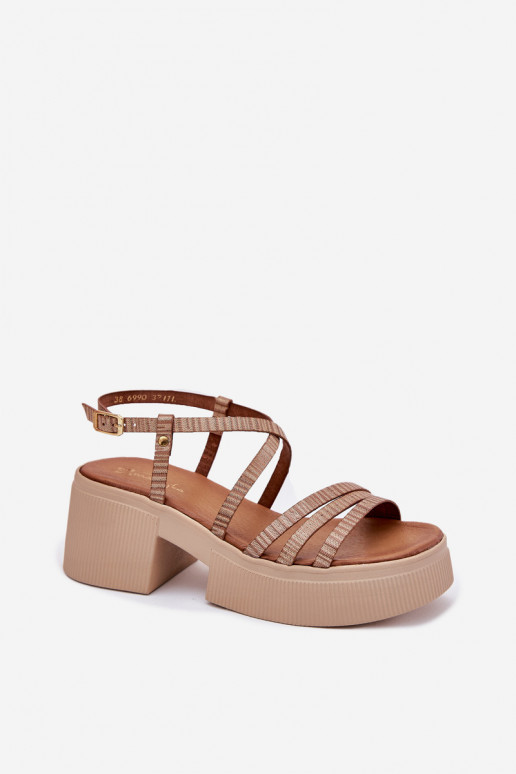 Sandales pour femmes Féminin Il fautciejka 06990-25 couleur dorée Sandales pour femmes Féminin Il fautciejka 06990-25 couleur dorée