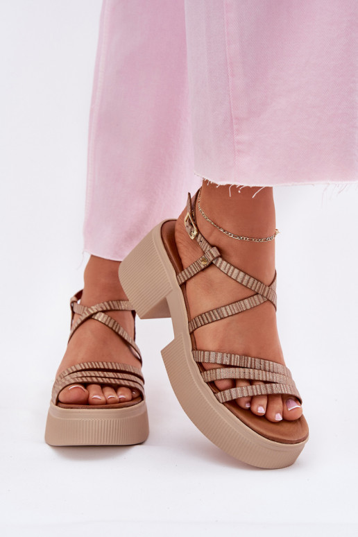 Sandales pour femmes Féminin Il fautciejka 06990-25 couleur dorée Sandales pour femmes Féminin Il fautciejka 06990-25 couleur dorée