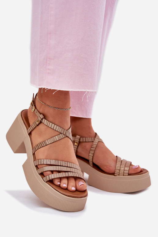 Sandales pour femmes Féminin Il fautciejka 06990-25 couleur dorée Sandales pour femmes Féminin Il fautciejka 06990-25 couleur dorée