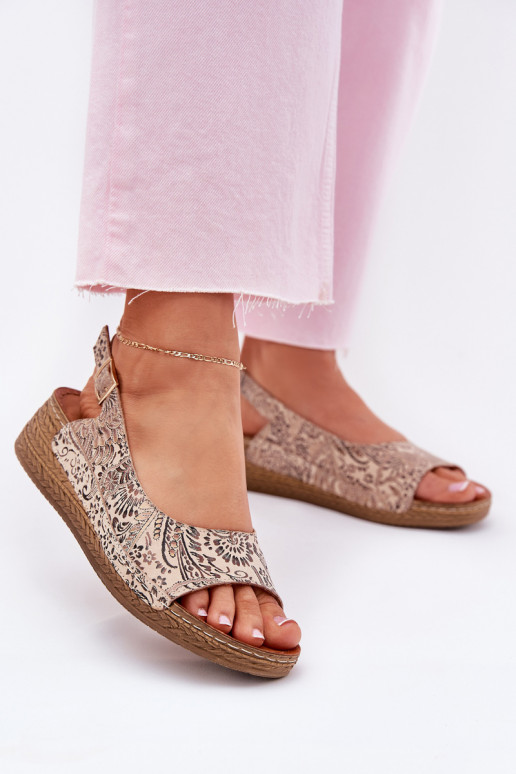 Sandales pour femmes Féminin Sur un coin Il fautciejka L7069-04 beige