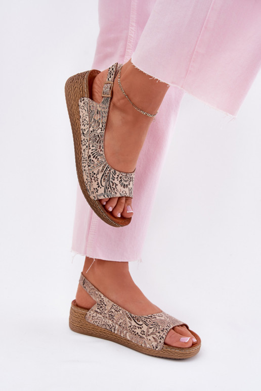 Sandales pour femmes Féminin Sur un coin Il fautciejka L7069-04 beige