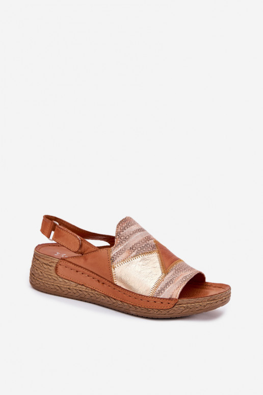 Sandales pour femmes Féminin Sur un coin Avec tresse Il fautciejka L7067-29 marron