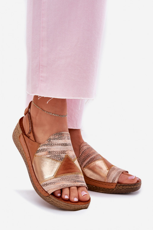 Sandales pour femmes Féminin Sur un coin Avec tresse Il fautciejka L7067-29 marron