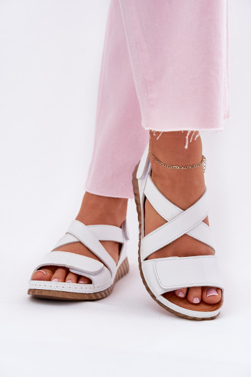 Sandales pour femmes Féminin avec attaches adhésives Il fautciejka L6848-11 couleur blanche 2
